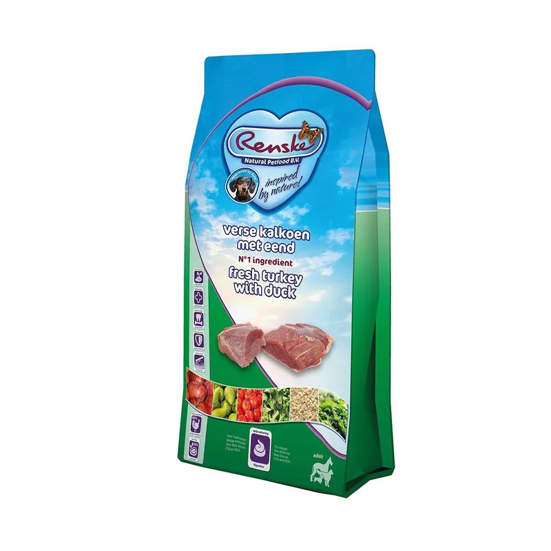 Super Premium Adult Kalkoen Eend Hondenvoer by Renske – product photo