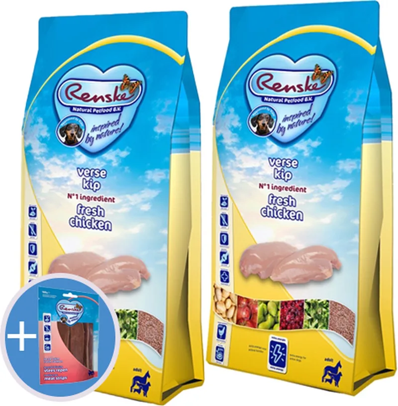 super premium adult kip graanvrij hondenvoer 2 x 12 kg by Renske – product photo