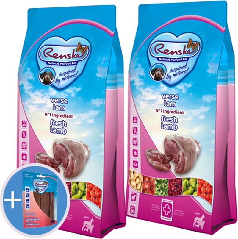 super premium adult lam graanvrij hondenvoer 2 x 12 kg de Renske – photo produit
