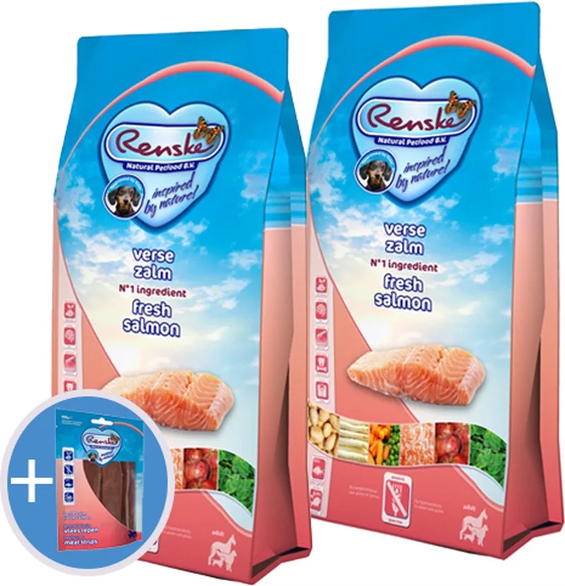 super premium adult zalm graanvrij hondenvoer 2 x 12 kg de Renske – photo produit