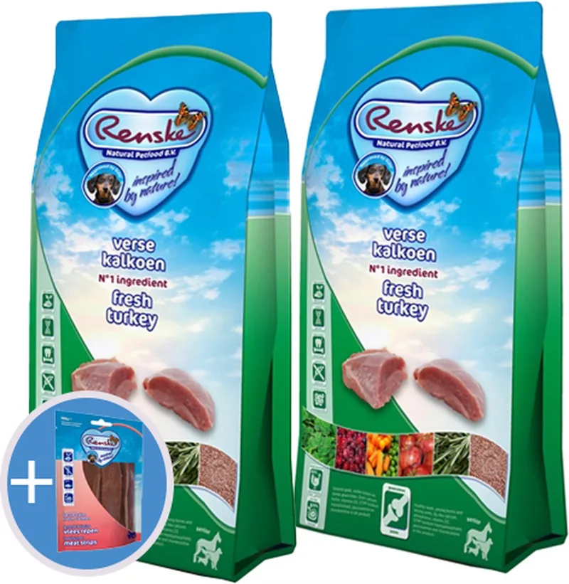 super premium senior kalkoen graanvrij hondenvoer 2 x 12 kg de Renske – photo produit
