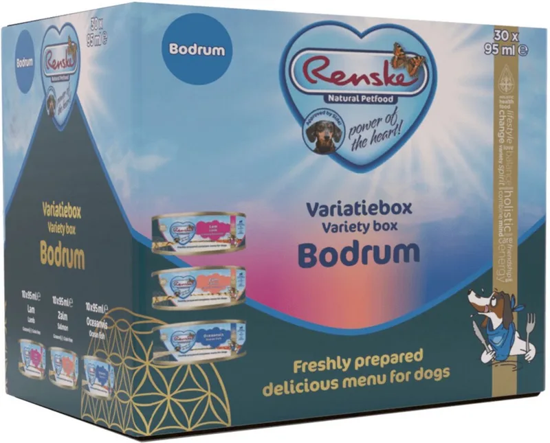 Variatie Box Bodrum - Hondenvoer - Oceaanvis Zalm Lam 30x90 g Glutenvrij de Renske – photo produit
