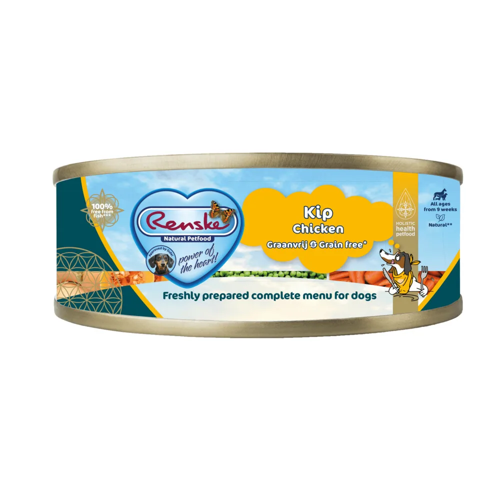 Vers Gestoomd Complete Menu Hondenvoer Nat Kip Graanvrij 95 gr de Renske – photo produit