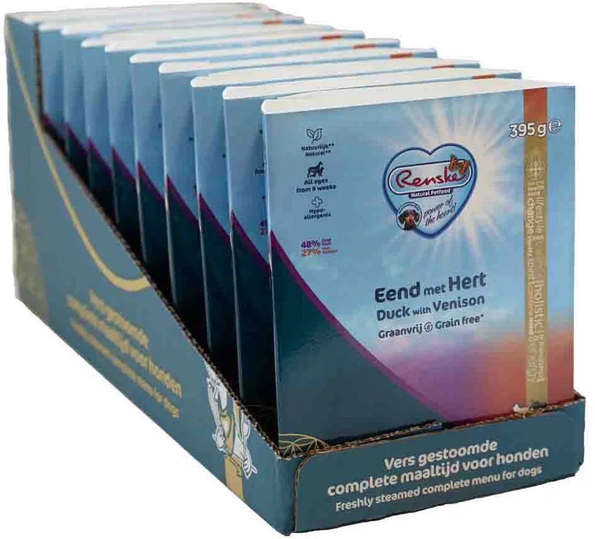 vers gestoomd vlees eend met hert graanvrij - 10x395 gr van Renske – productfoto