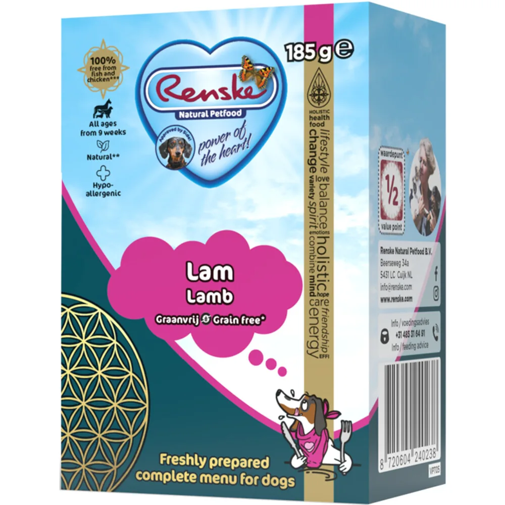 Vers Graanvrij Tetra Hondenvoer Nat Lam 185 gr van Renske – productfoto