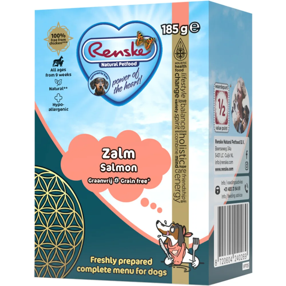 Vers Graanvrij Tetra Hondenvoer Nat Zalm 185 gr van Renske – productfoto