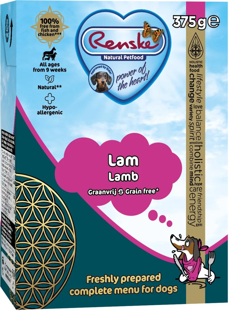 Vers Graanvrij - Tetrapack 375 g - Hondenvoer - Lam by Renske – product photo