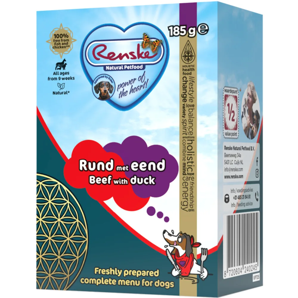Vers Tetra Hondenvoer Nat Rund met Eend 185 gr von Renske – Produktfoto