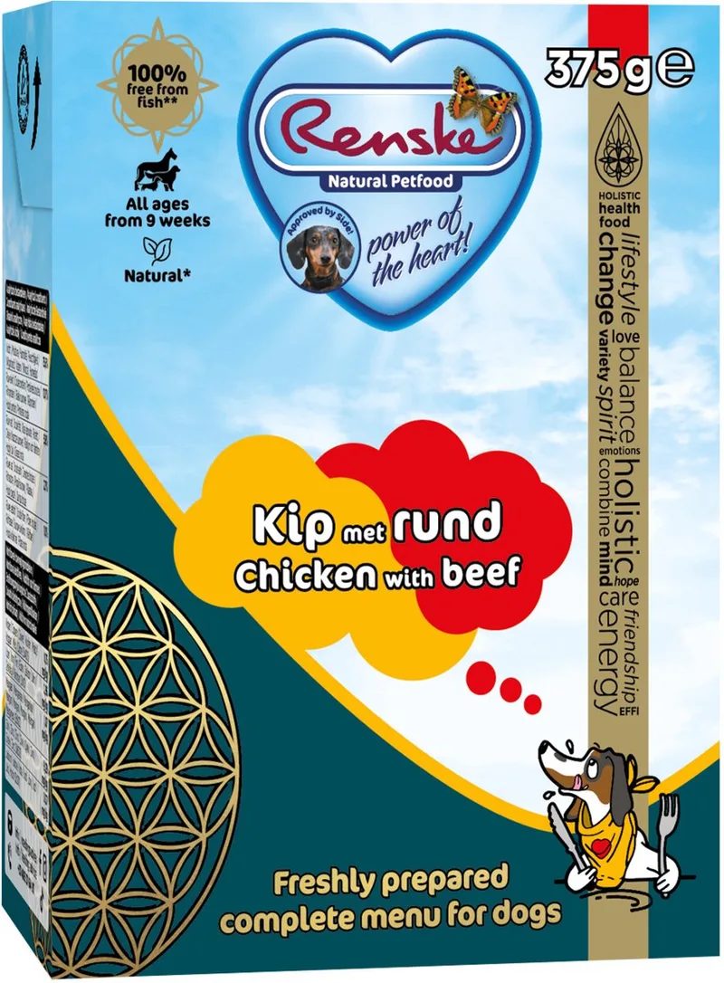 Vers - Tetrapack 375 g - Hondenvoer - Kip&Rund by Renske – product photo