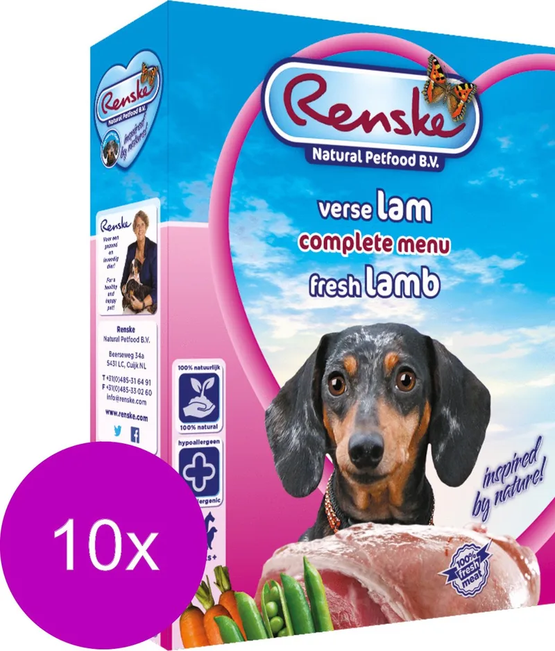 Vers Vlees Hondenvoer - Lam - 10 x 395 gr by Renske – product photo
