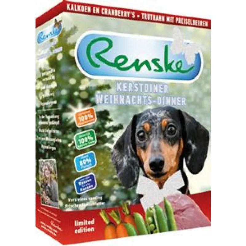 Vers Vlees - Kerst Limited Edition - Hondenvoer - 395 gr - 10 stuks de Renske – photo produit