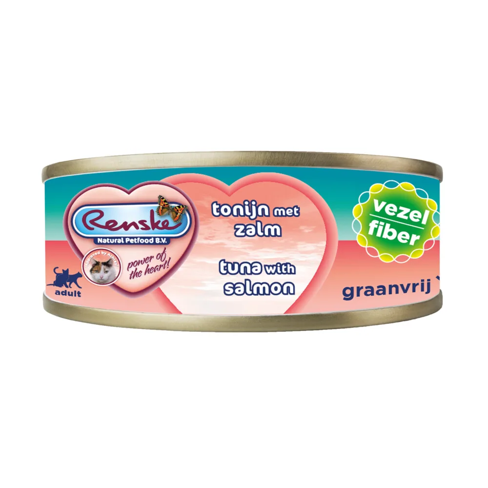 Vezel Kattenvoer Nat Tonijn - Zalm 70 gr de Renske – photo produit