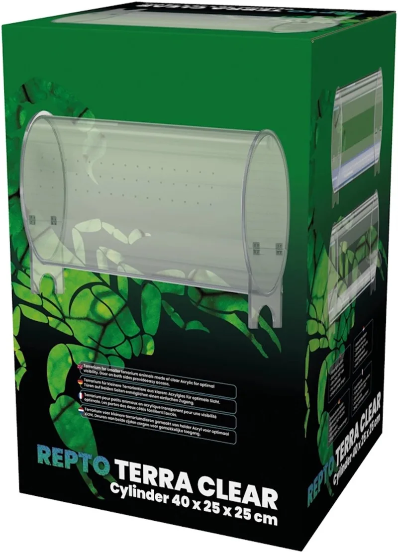 Clear cilinder terrarium 40 x 25 x 25 cm | 360° zicht | acryl verblijf från Repto i Transparent – produktbild