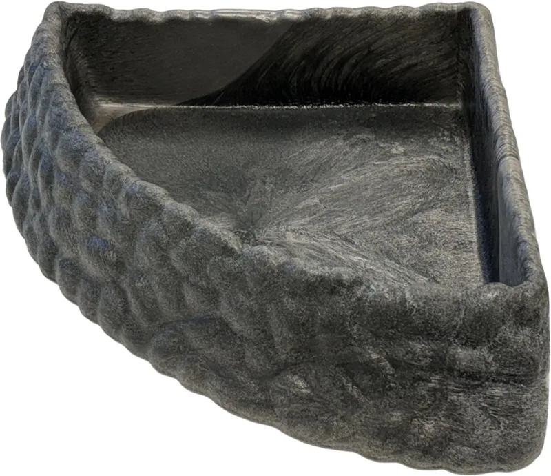 Deco Corner Dish Grey - Terrarium Waterbak Hoek de Repto en Gris – photo produit