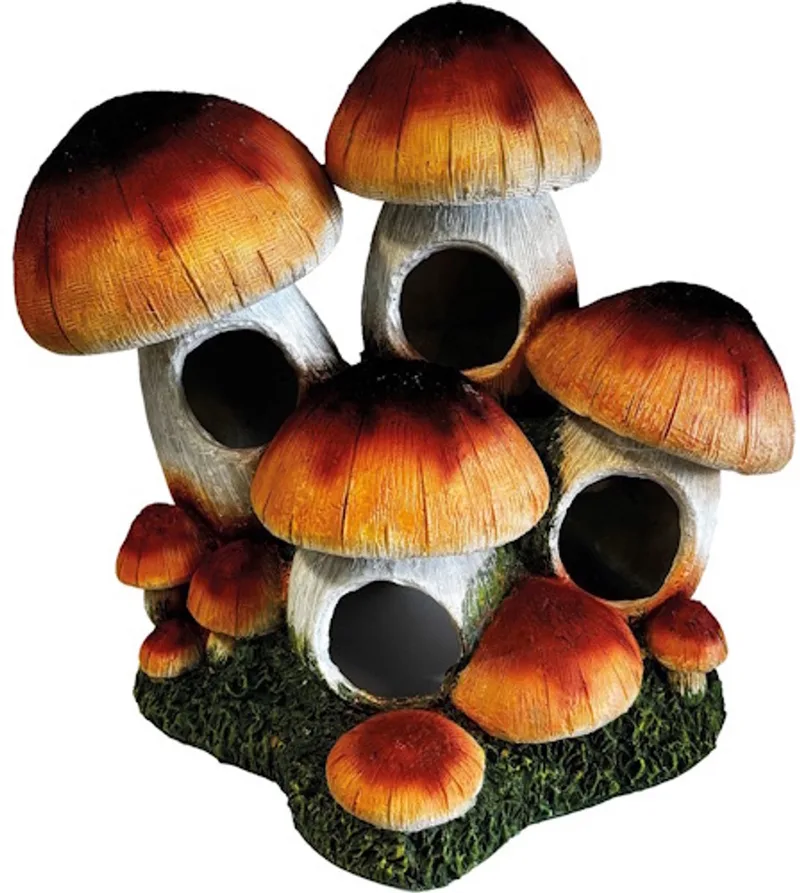 Deco Mushroom Hotel terrariumornament 17,5 x 22,5 x 21 cm schuilplaats voor reptielen en amfibieën de Repto en Marron – photo produit