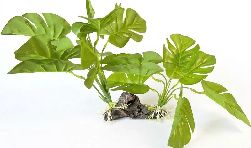 Plant On Deco Three Tip Leaf kunstplant voor terrarium 29x26x17cm by Repto in Green – product photo