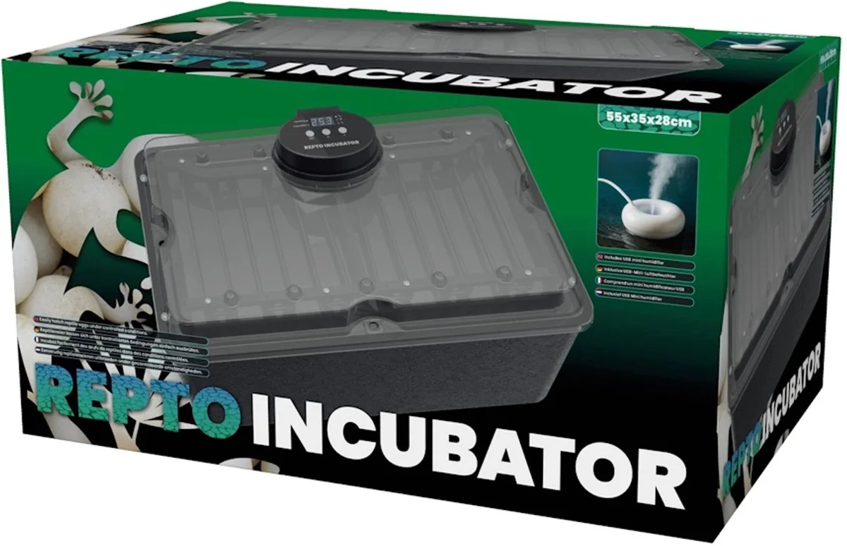 Reptielen incubator | digitale temperatuurregeling | met mini luchtbevochtiger fra Repto i Color – produktbillede