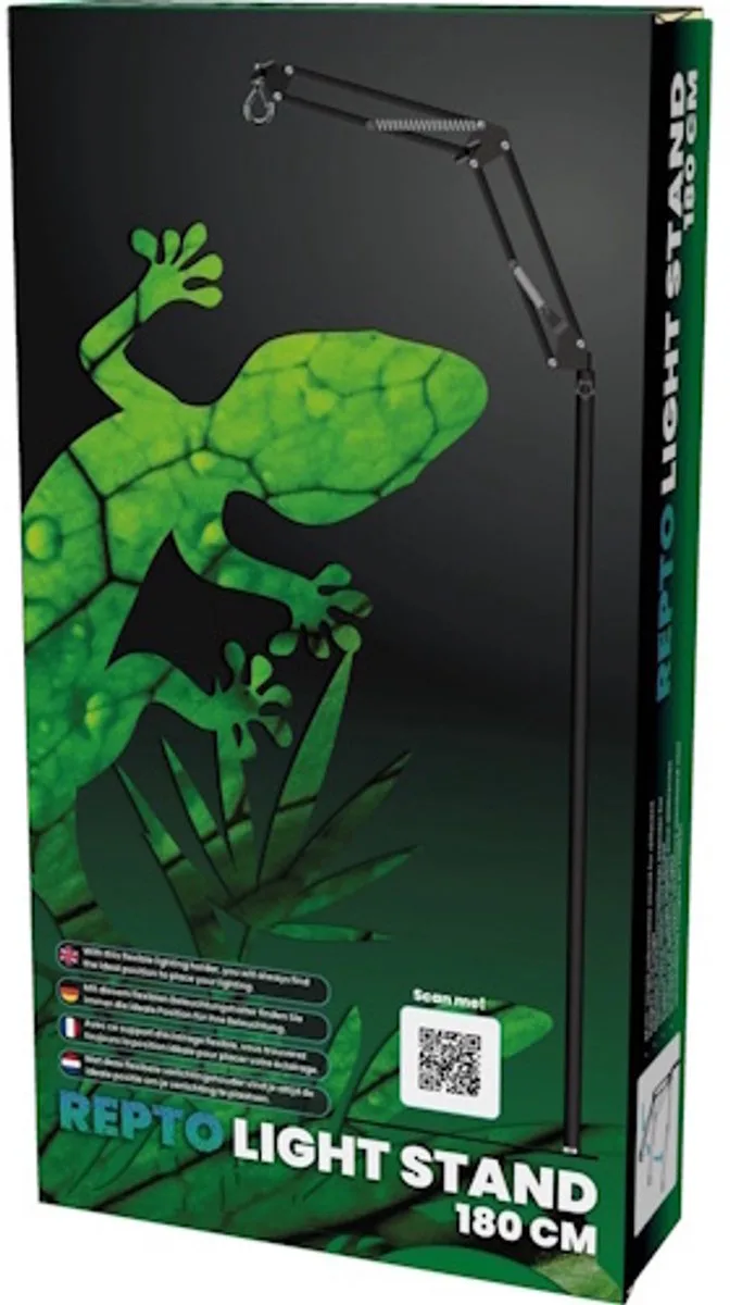 Verstelbare lichtstandaard 180CM voor warmte en UVB terrariumlampen by Repto in Black – product photo