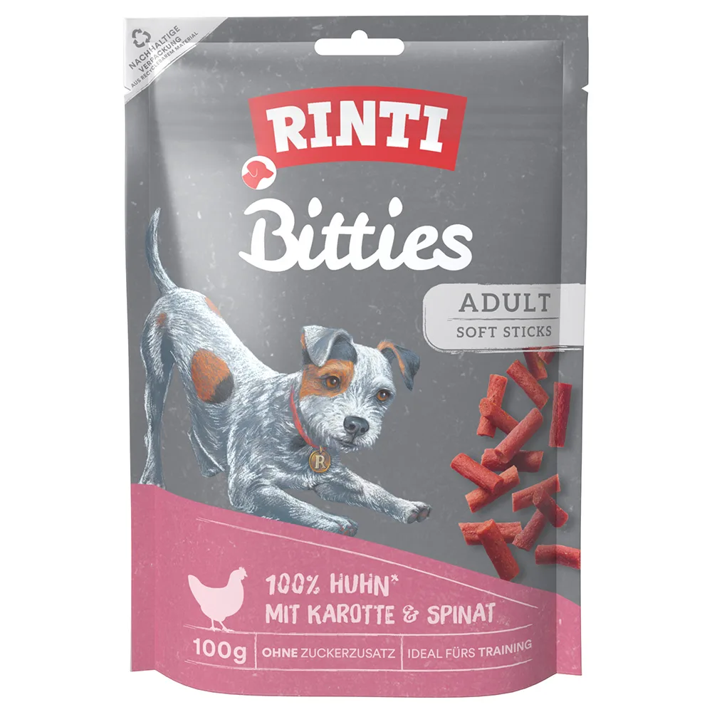 100g Extra Bitties Kip met Wortel & Spinazie RINTI Hondensnacks van Rinti – productfoto