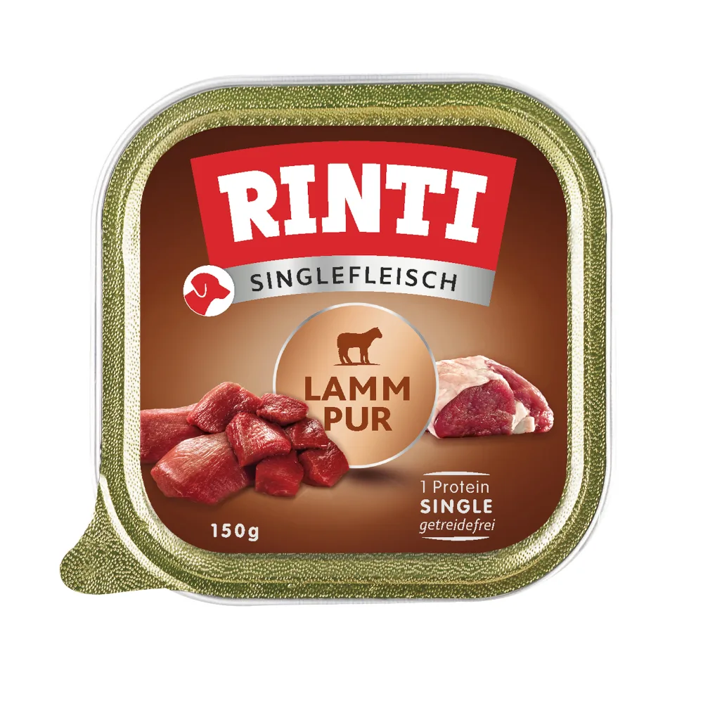 10x150g Singlefleisch Lam Puur RINTI Hondenvoer nat von Rinti – Produktfoto