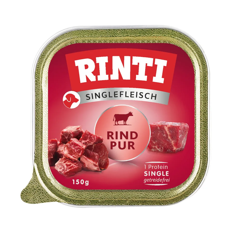 10x150g Singlefleisch Rund Puur RINTI Hondenvoer nat von Rinti – Produktfoto