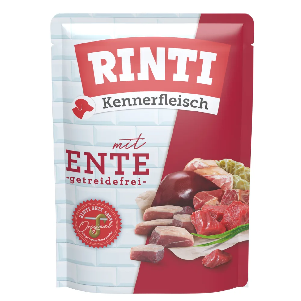 10x400g RINTI Kennerfleisch Pouches eend honden natvoer van Rinti – productfoto