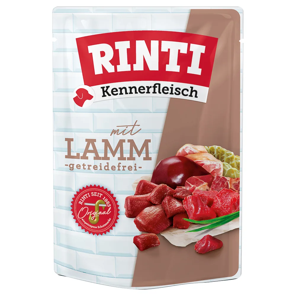10x400g RINTI Kennerfleisch Pouches lam honden natvoer van Rinti – productfoto