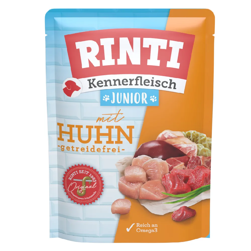 10x400g RINTI Kennerfleisch Zakken Junior Kip natvoer voor honden van Rinti – productfoto