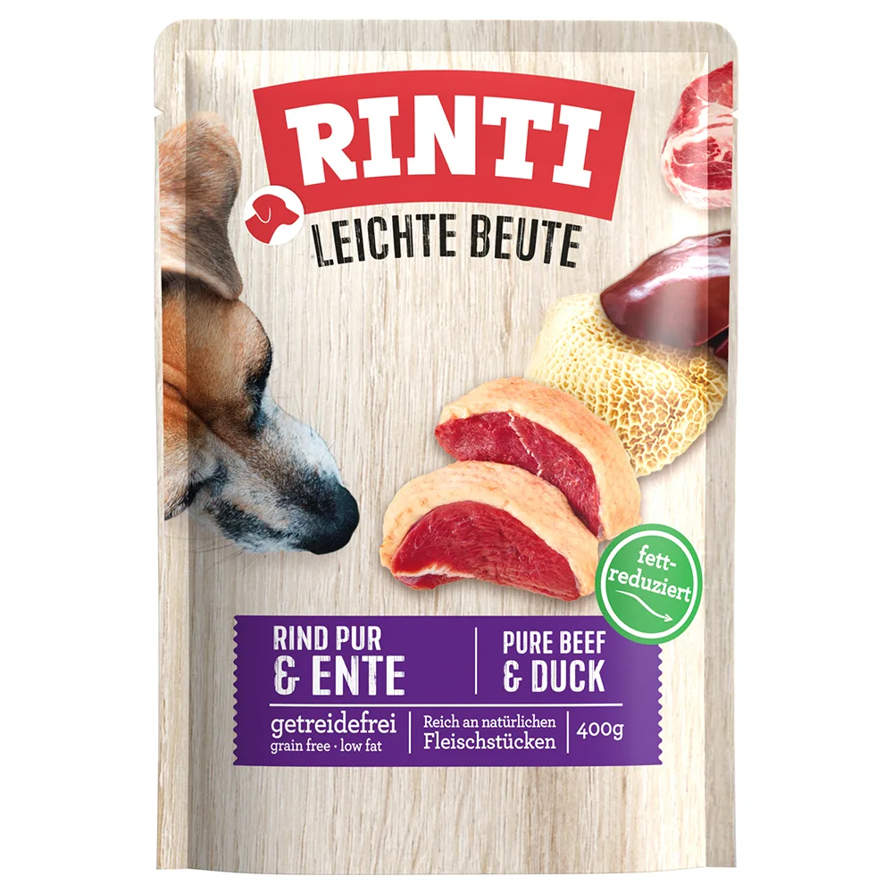 10x400g RINTI Lichte prooi puur rund & eend natvoer voor honden van Rinti – productfoto
