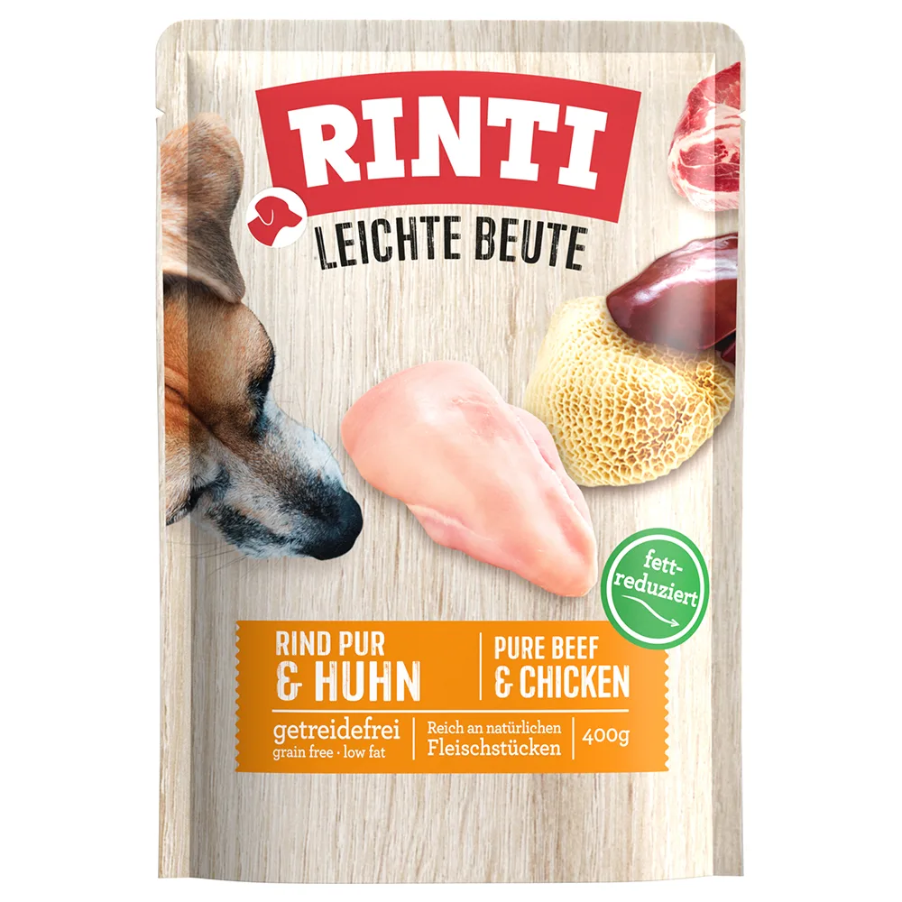 10x400g RINTI Lichte prooi Puur Rund & Kip natvoer voor honden van Rinti – productfoto