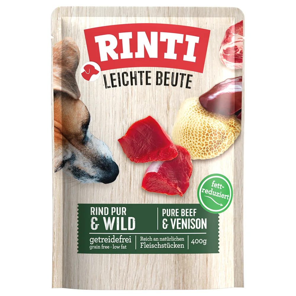 10x400g RINTI Lichte prooi puur rund & wild natvoer voor honden van Rinti – productfoto