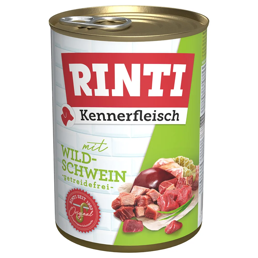 12 x 400 g RINTI Kennerfleisch Wild Zwijn Nat Hondenvoer by Rinti – product photo