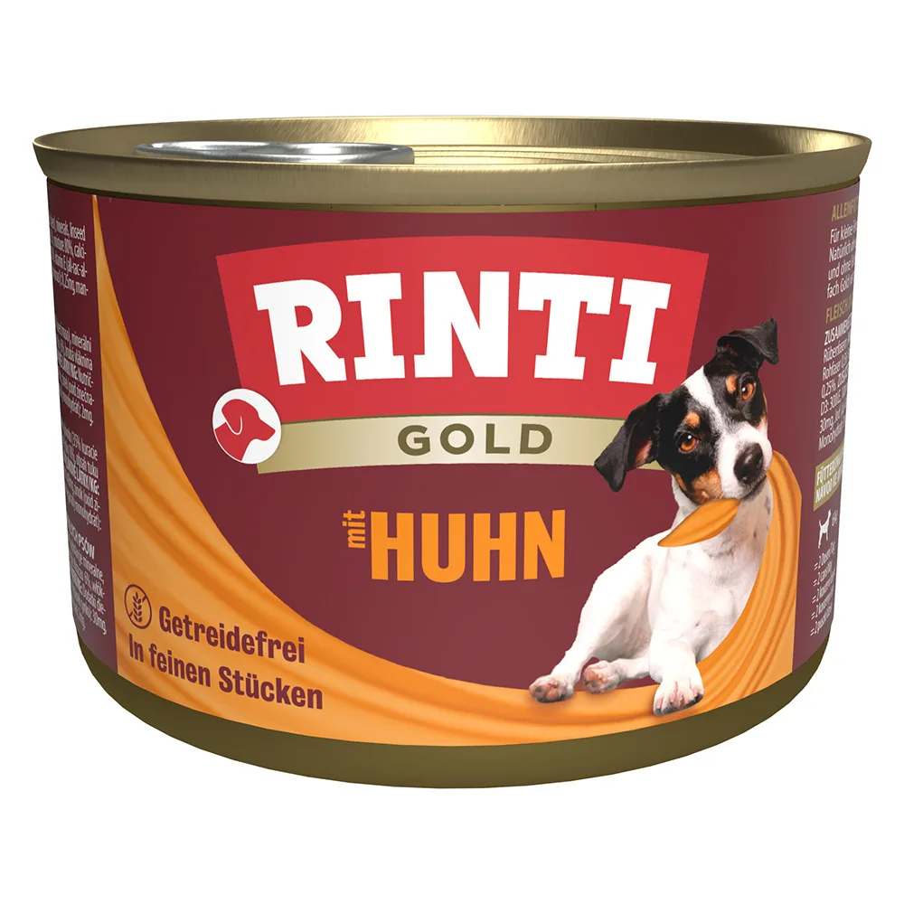 12x185g Rinti Gold Kip Hondenvoer van Rinti – productfoto