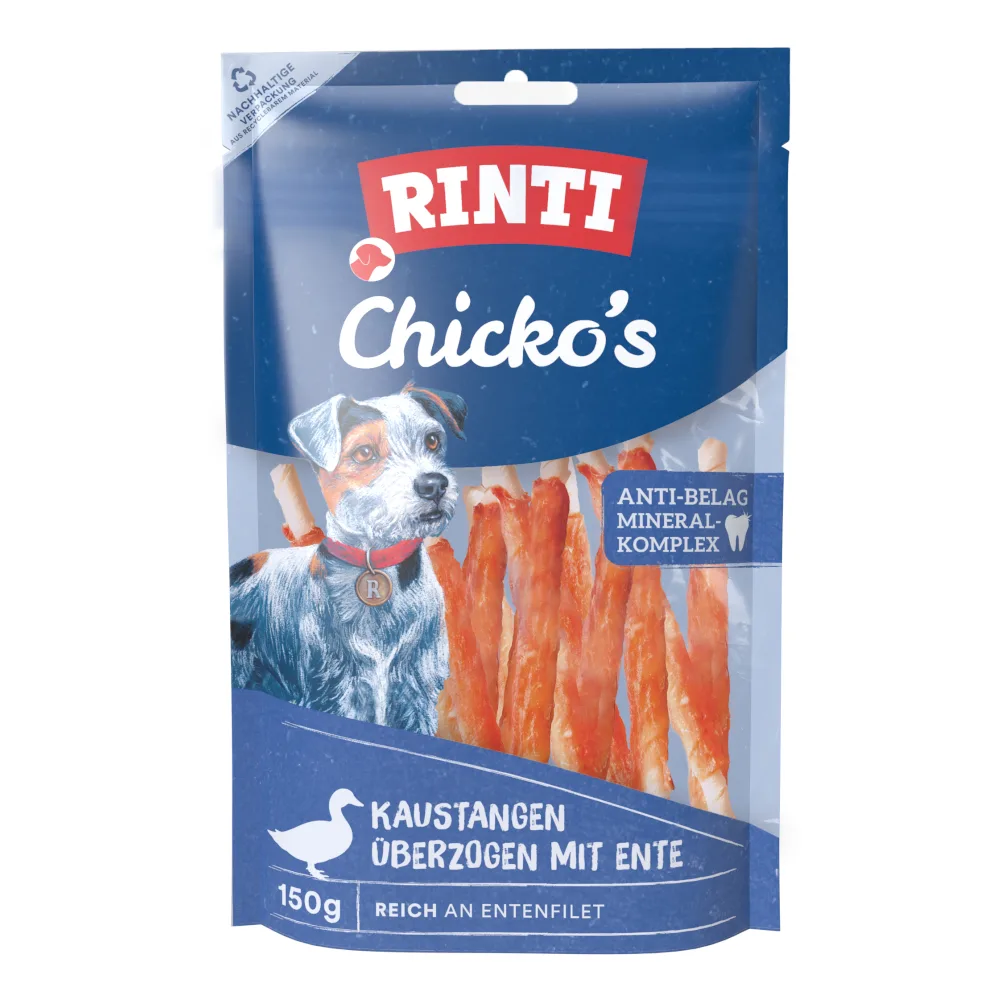18x 150g RINTI Chicko Kauwsticks Klein Eend Hondensnacks van Rinti – productfoto