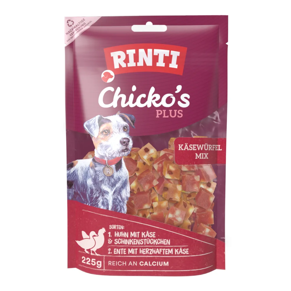 225 g RINTI Extra Chicko Plus blokjesmix hondensnacks by Rinti – product photo
