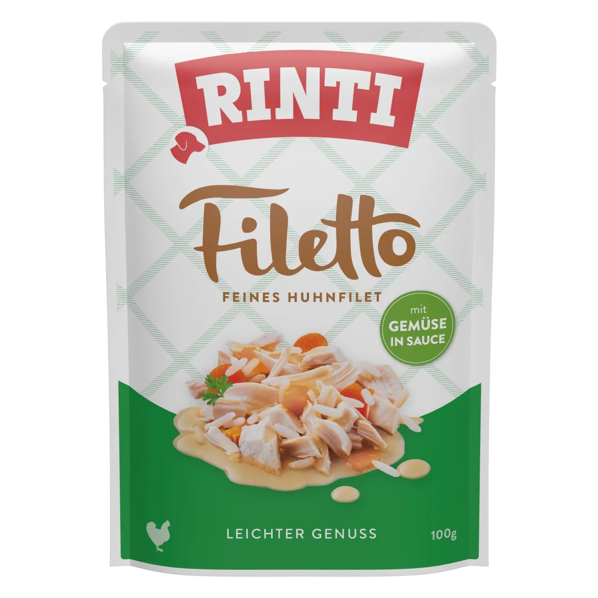 24x100g Rinti Filetto in Saus Kip & Groenten Natvoer voor Honden från Rinti – produktbild
