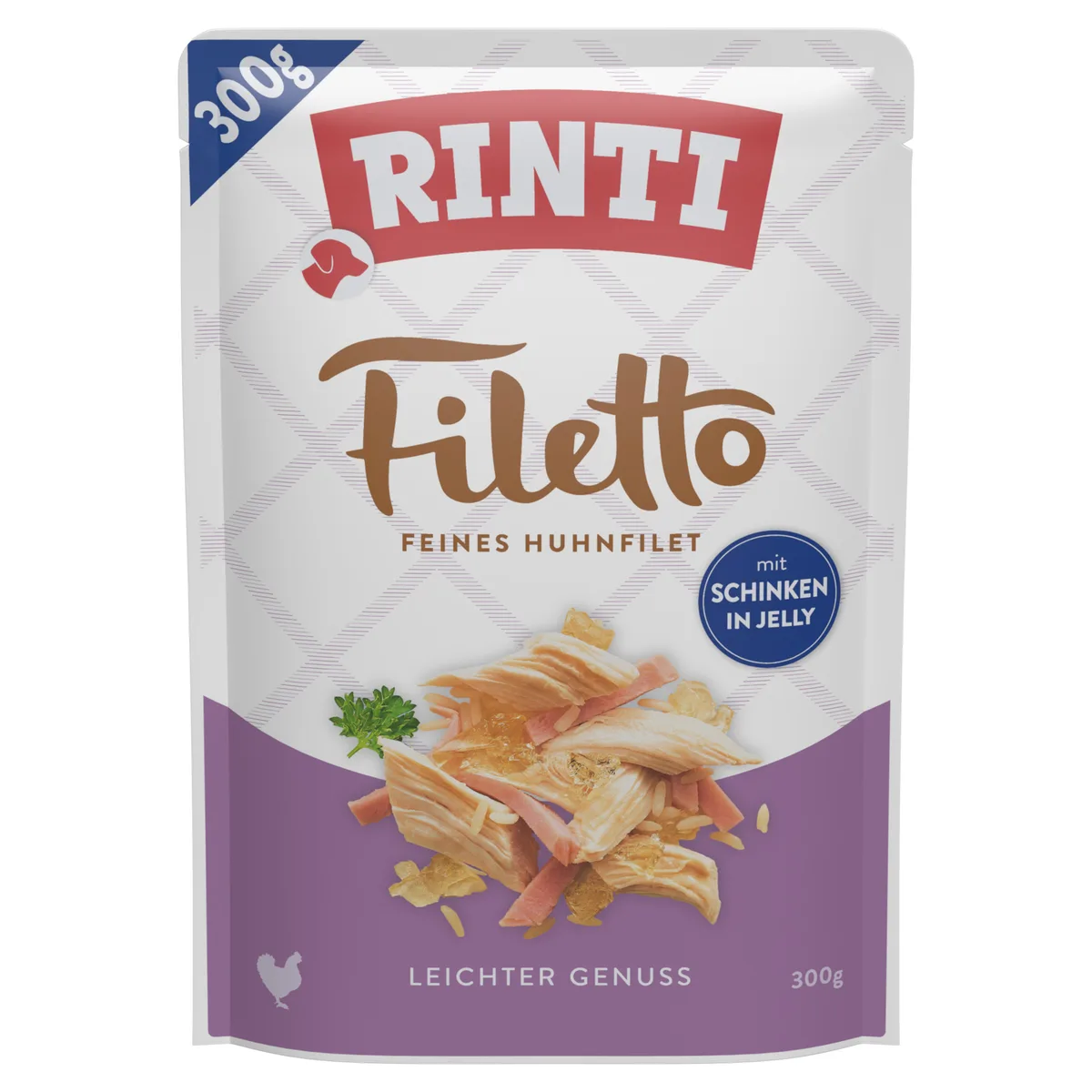 6x300g RINTI Filetto Licht Genot Kip & Ham Natvoer voor honden by Rinti – product photo