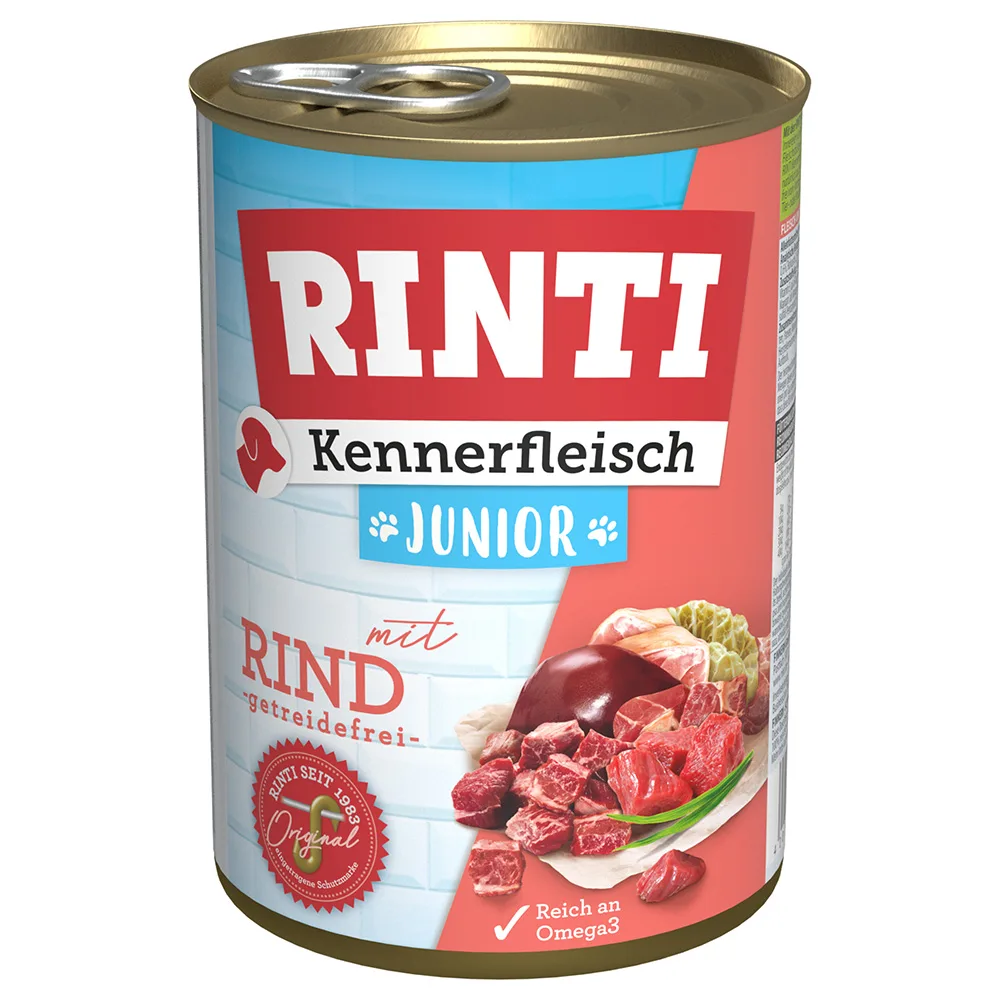 6x400g Kennerfleisch Junior Rund RINTI Hondenvoer by Rinti – product photo