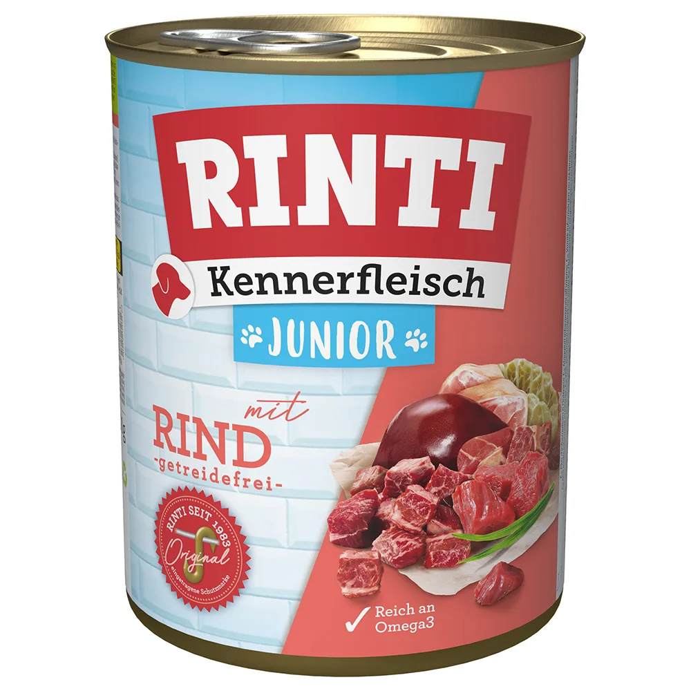 6x800g Kennerfleisch Junior Rund RINTI Hondenvoer by Rinti – product photo