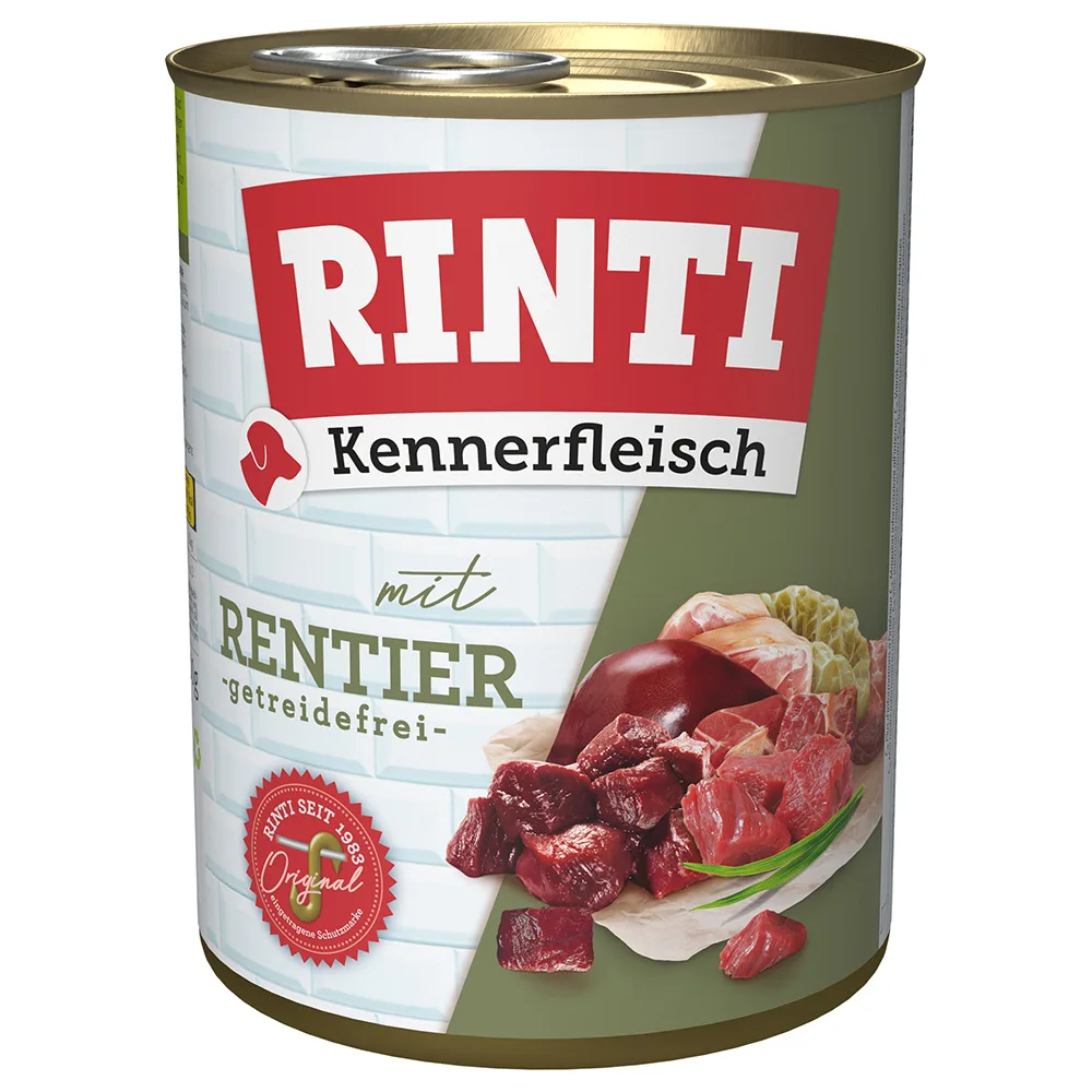 6x800g "Kennerfleisch" Rendier RINTI Hondenvoer by Rinti – product photo