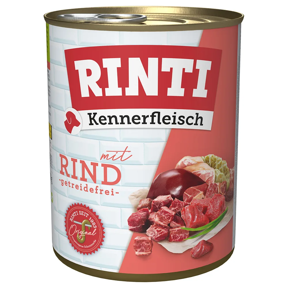 6x800g "Kennerfleisch" Rund RINTI Hondenvoer från Rinti – produktbild