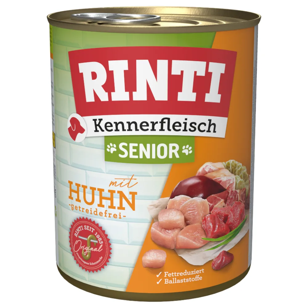 6x800g Senior "Kennerfleisch" Kip RINTI Hondenvoer van Rinti – productfoto