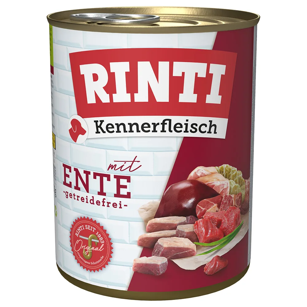 800g RINTI Kennerfleisch met eend hondenvoer nat från Rinti – produktbild