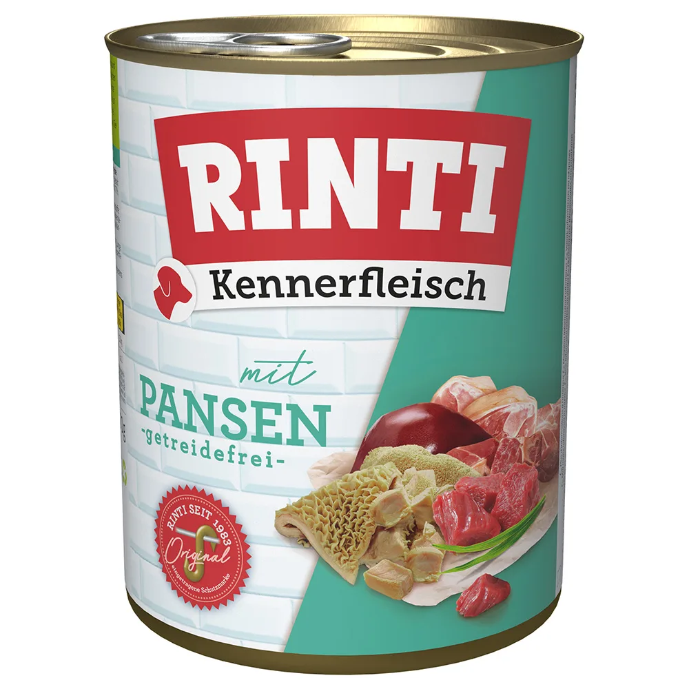 800g RINTI Kennerfleisch met pens nat hondenvoer fra Rinti – produktbillede