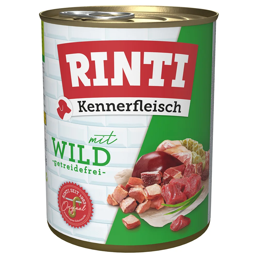 800g RINTI Kennerfleisch met wild hondenvoer nat van Rinti – productfoto