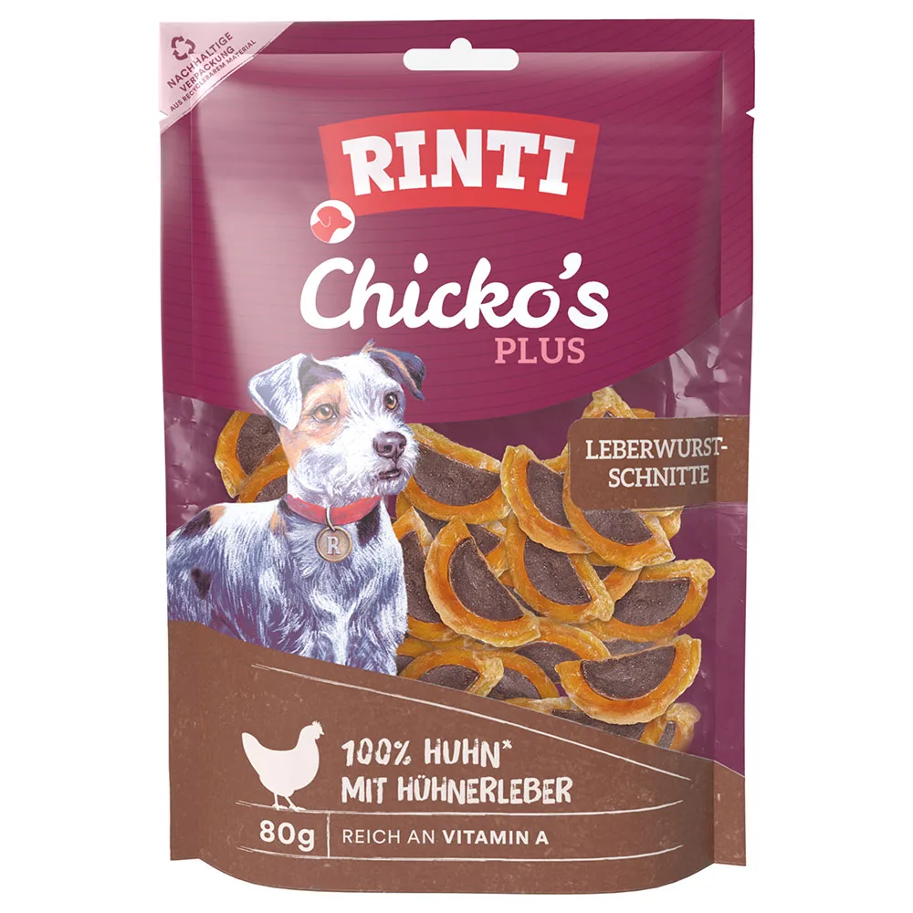 80g Chicko Plus Leverworstplakjes RINTI Hondensnacks by Rinti – product photo