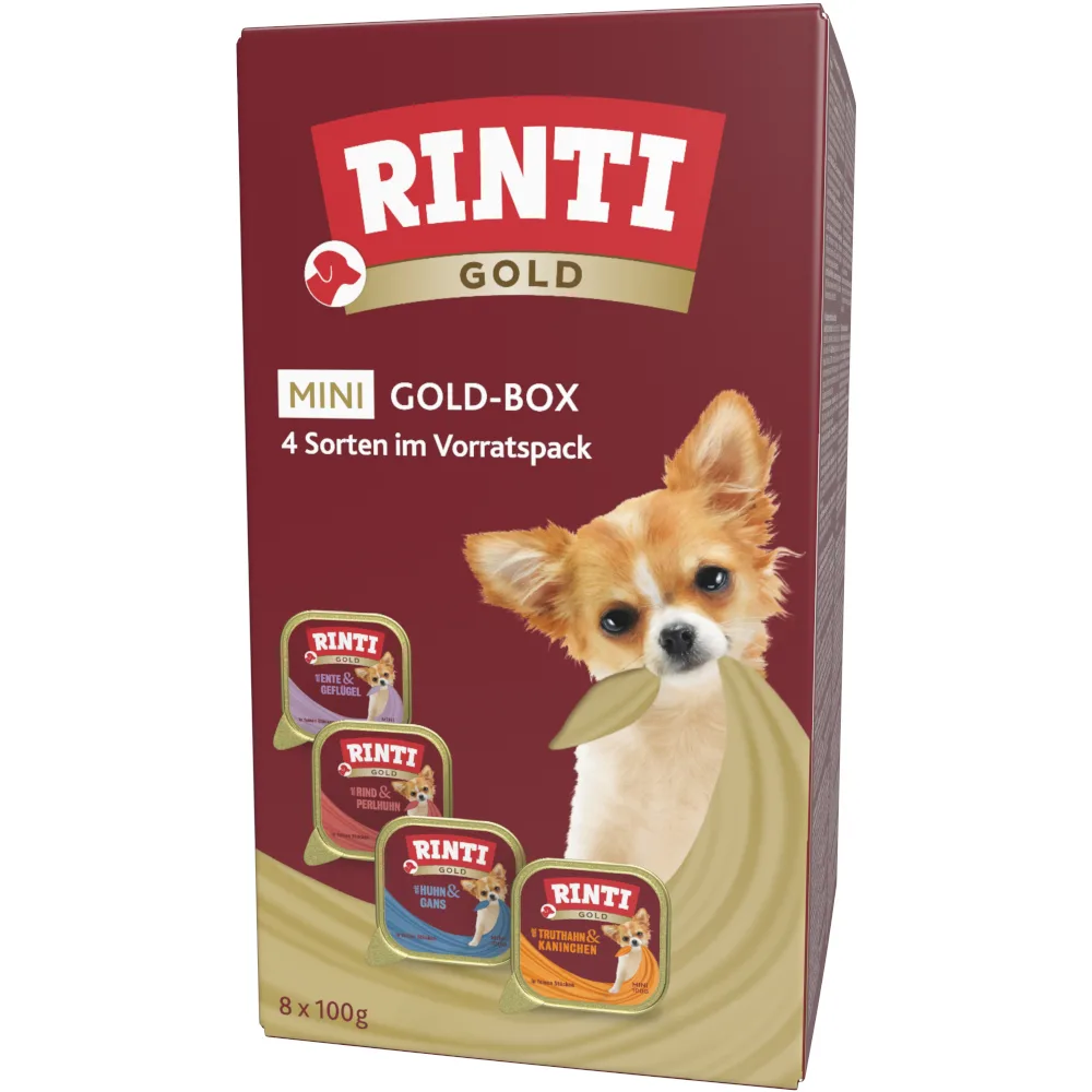 8x100g Gold Mini Mixpakket 4 Smaken Rinti Hondenvoer by Rinti – product photo