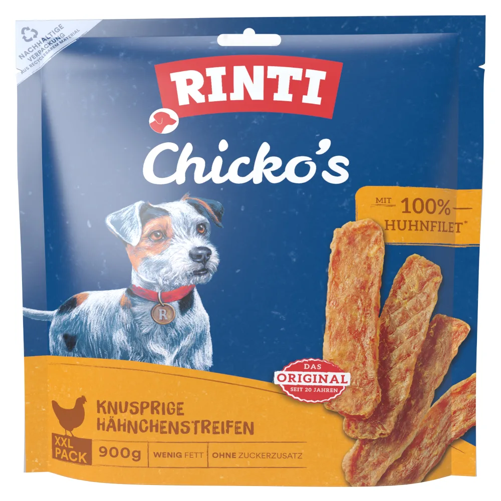 900g Chicko Gevogelte Kip XXL, RINTI Hondensnacks de Rinti – photo produit