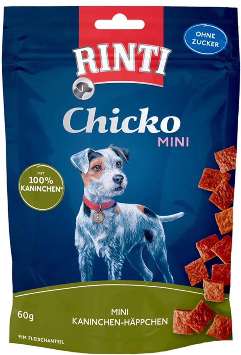 Chicko Mini Snack 12x60g - Konijn van Rinti – productfoto