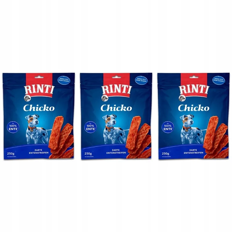 Chicko Serie - Hondensnack - Eend - Graanvrij - 250 g von Rinti – Produktfoto